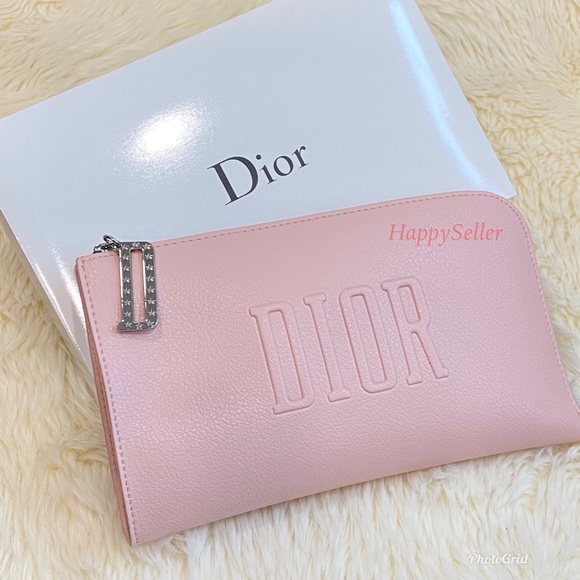 Dior Pouch Cosmetic Organizer Makeup Clutch Case Shaving Kit Dopp Bag Pink NEW - Picture 3 of 8